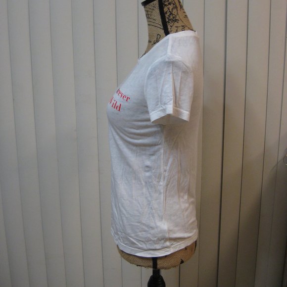 NWT Express white Forever Wild graphic t shirt top XS extra small - Picture 3 of 6